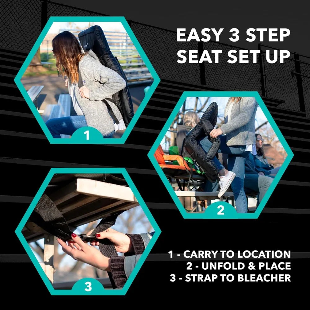 2 Pack Stadium Seats With Back Support Foldable Chairs