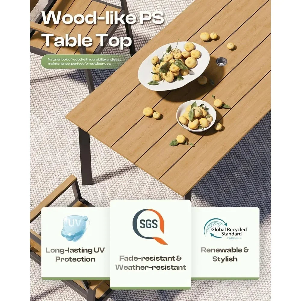 Durable 7-Piece Outdoor Patio Dining Table Set