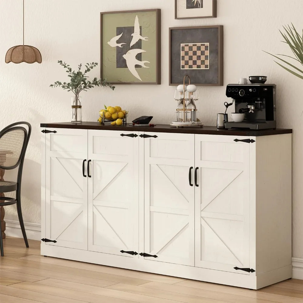 65 Inch Sideboard Buffet Cabinet With Ample Storage Modern
