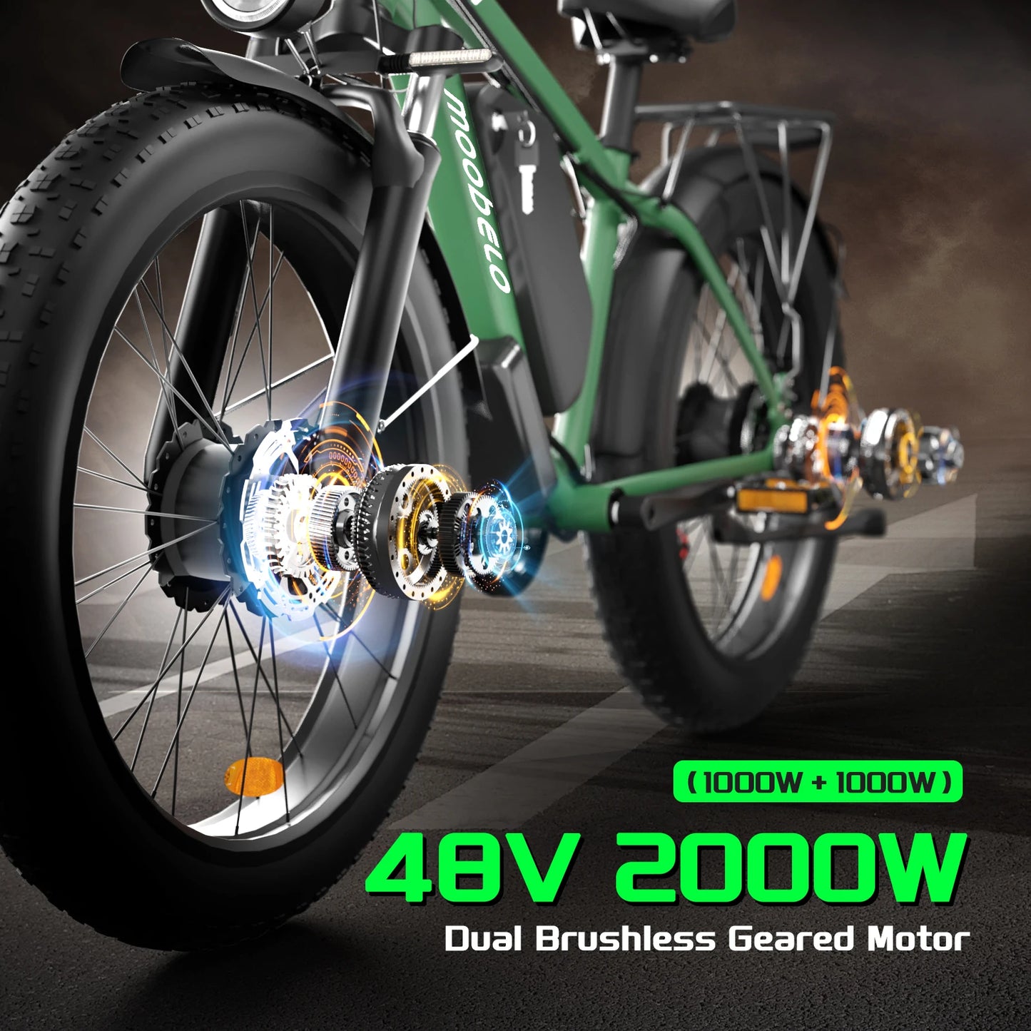 ZEEGR F1 48V 2000W Fat Tire Electric Bike Front Suspension