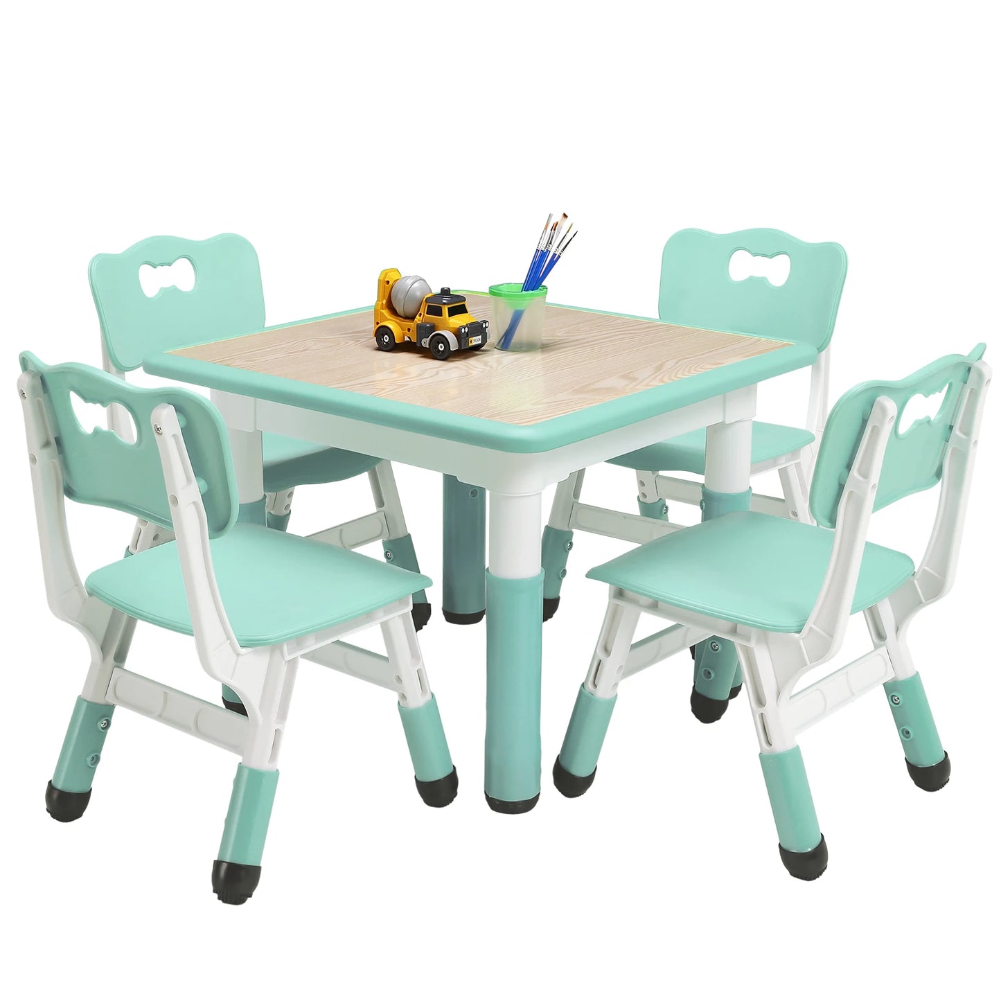 Height Adjustable Kids Table and Chairs for Ages 3 8