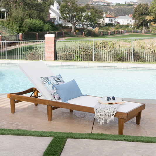 Outdoor Chaise Lounge With Adjustable Backrest For Comfort