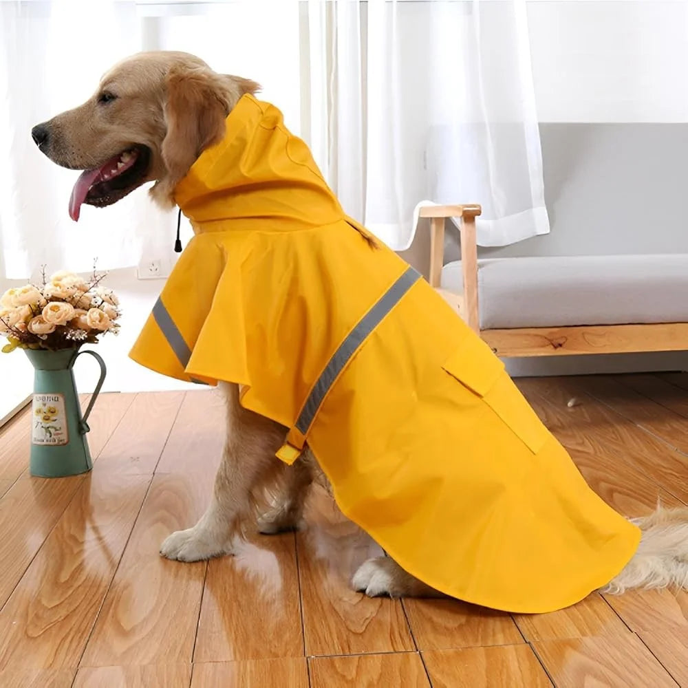 Waterproof Adjustable Dog Raincoat With Reflective Strips