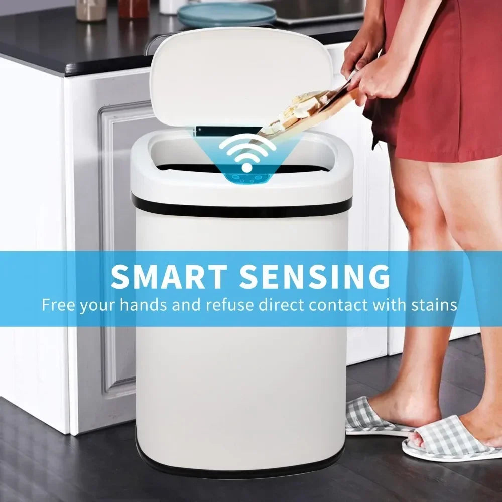 Mozhou 13 Gallon Kitchen Trash Can with Touch Free Sensor