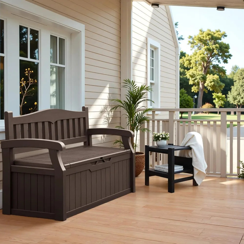 80 Gallon Outdoor Storage Bench with Lockable Hidden Storage