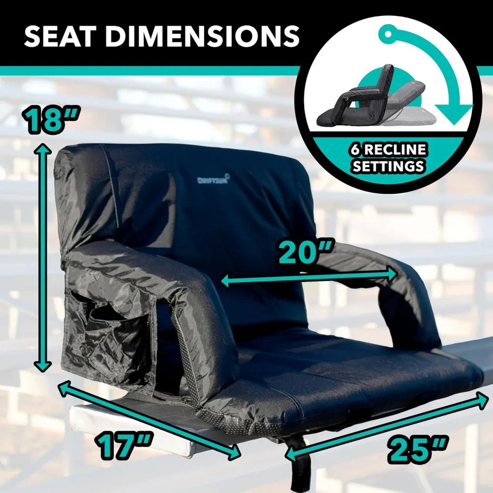 2 Pack Stadium Seats With Back Support Foldable Chairs