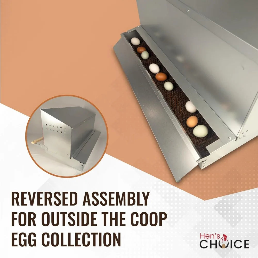 Roll Out Galvanized Nest Box With Roll Away 3 Compartments