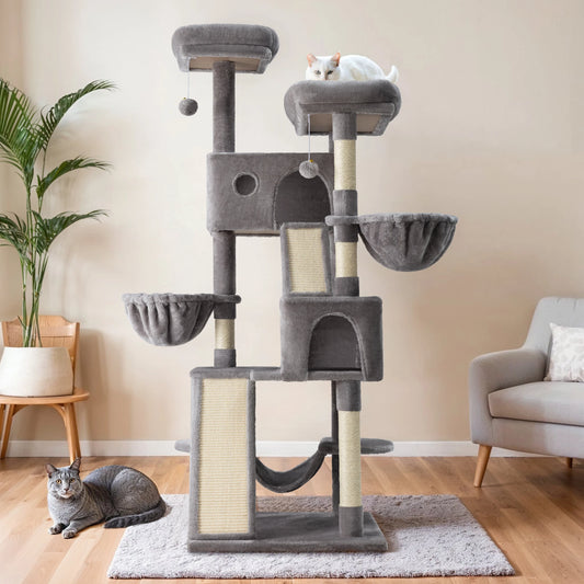 HOOMIC 65in Multi-Level Cat Tree for Multiple Cats