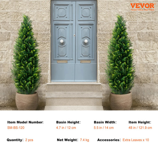 Artificial Cedar Topiary Tree Lifelike For Outdoor Decor