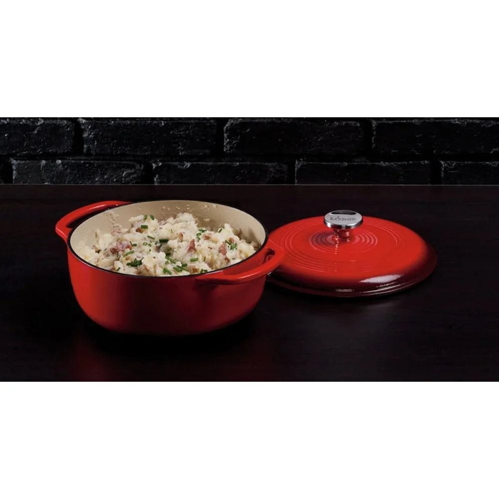 Enameled Cast Iron Dutch Oven 4.5 Quart Induction Safe