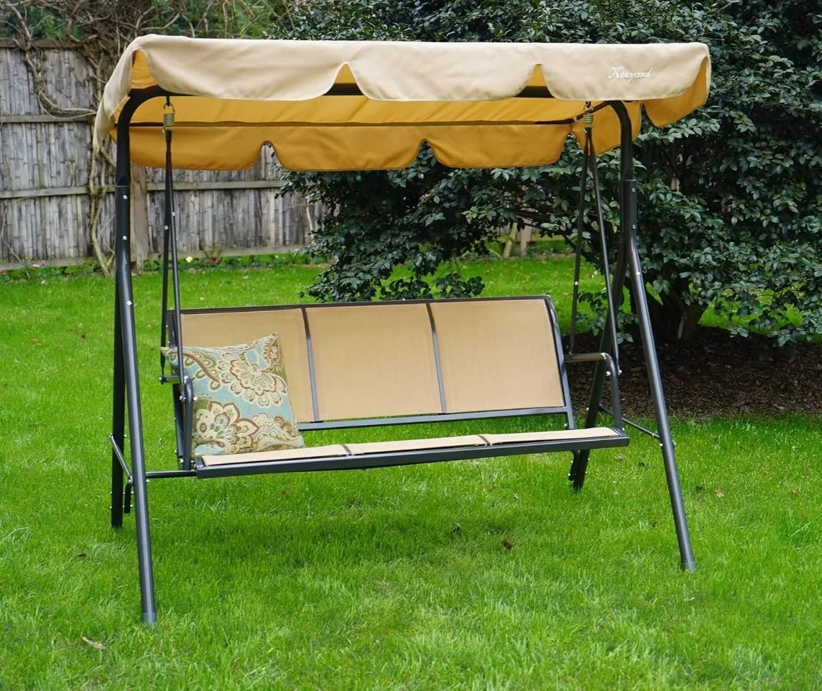 Breathable 3-Person Canopy Swing for Ultimate Outdoor Relaxation