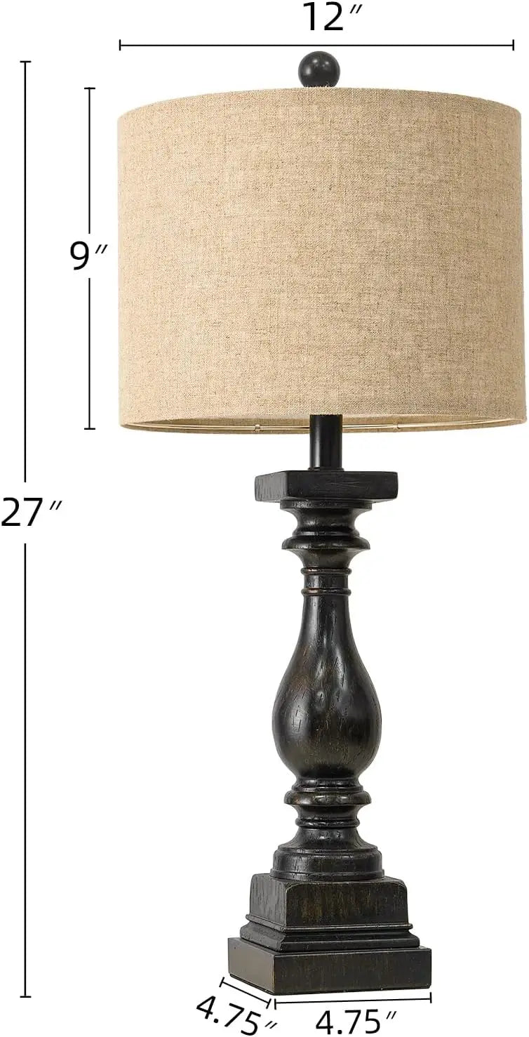 Farmhouse Table Lamps Set Of 2 With USB Ports Bedroom