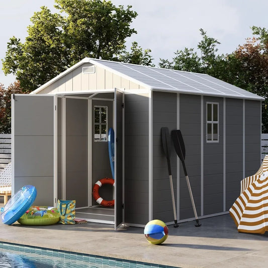 8x10 Resin Outdoor Storage Shed Floor And Lockable Door