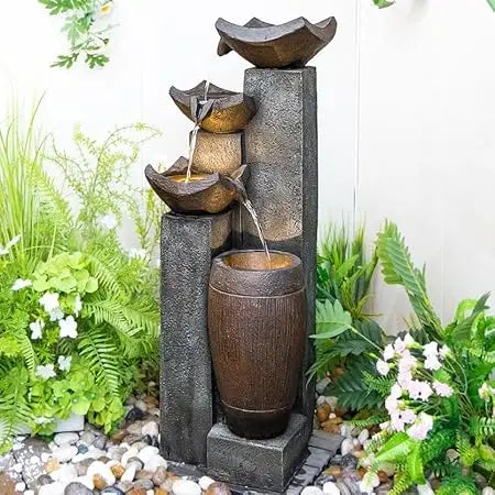 Outdoor Fountain with Lights for Serene Gardens