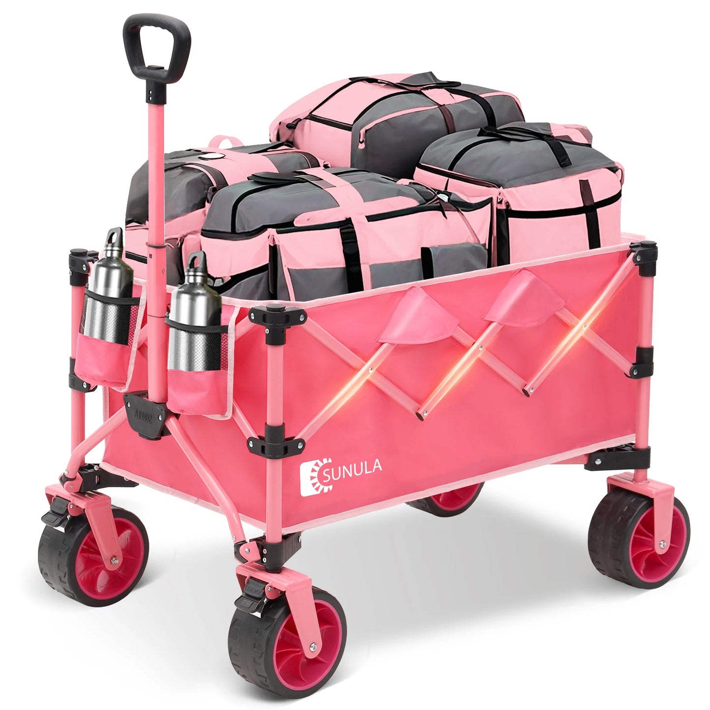 Foldable Wagon With All Terrain Wheels Heavy Duty 330lbs