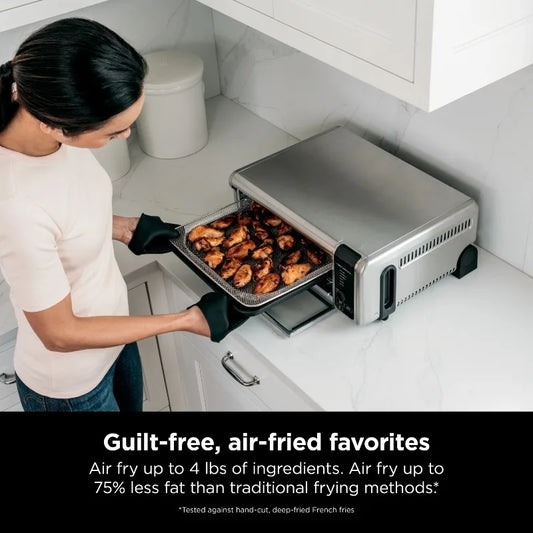 Flip Away Air Fryer Toaster Oven 6 In 1 Space Saving