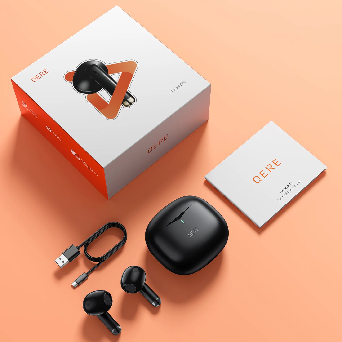 QERE E28 Wireless Headphones with Bluetooth 5.3 and Low Latency