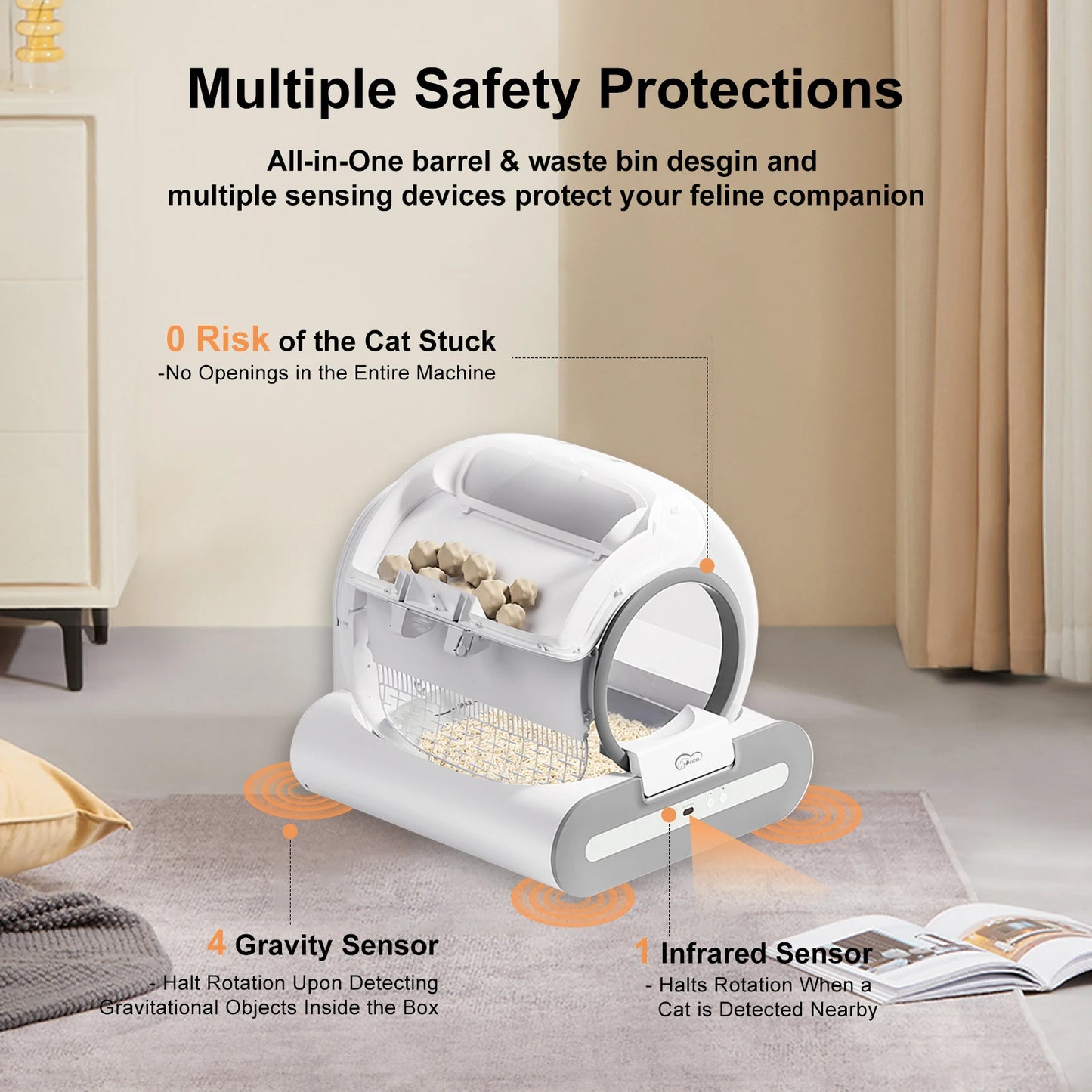 DOEL Self-Cleaning Cat Litter Box with App Control