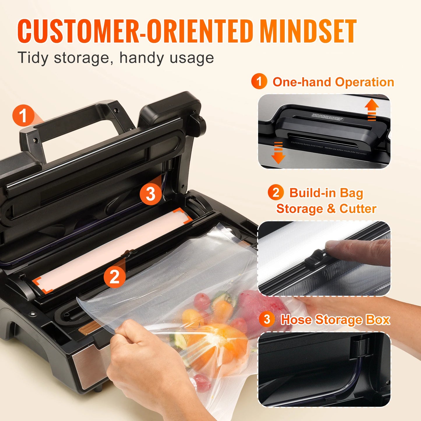 SucceBuy Vacuum Sealer 90Kpa With Free Bags For Fresh Food