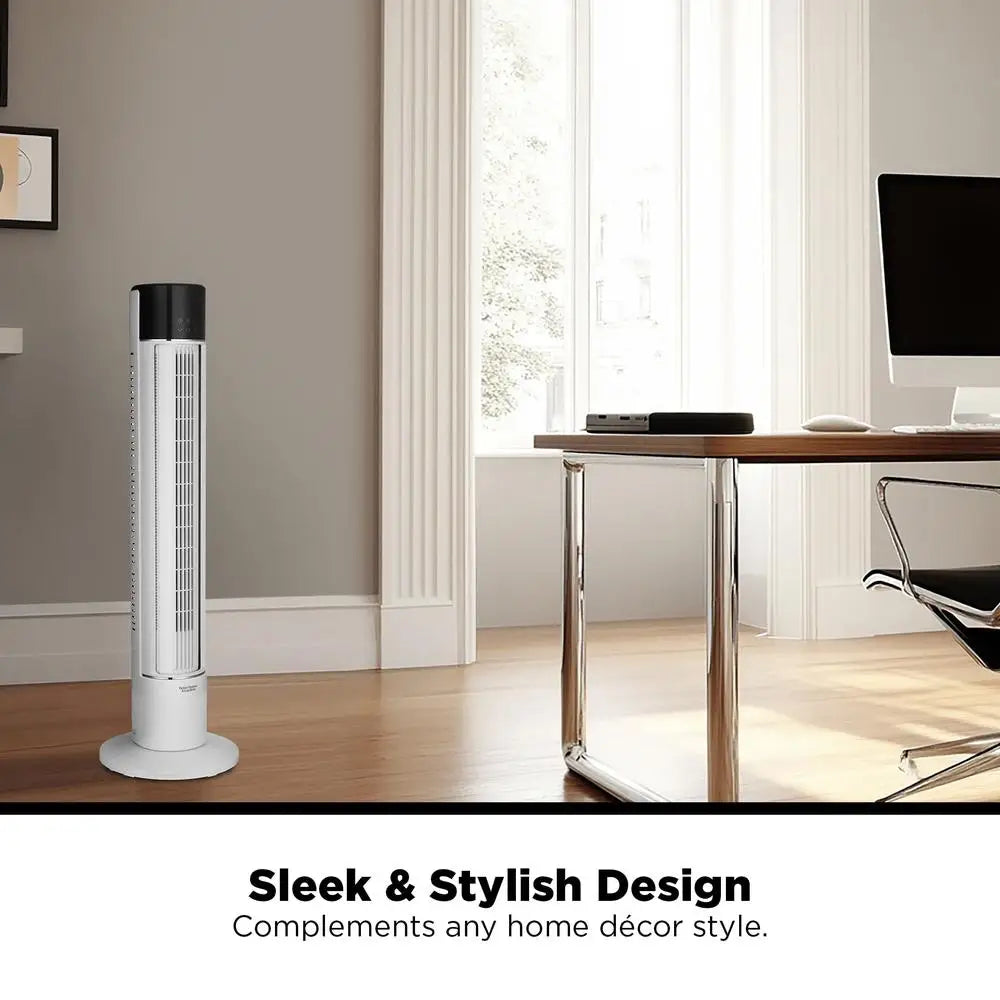 Tower Fan With Remote Timer LED Display Three Speeds