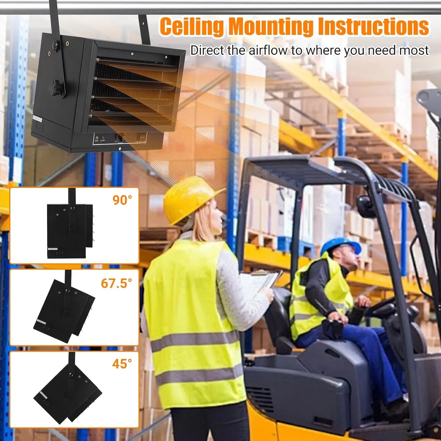 Ceiling Mount Garage Heater 5000 7500W 240V Fast Warmth