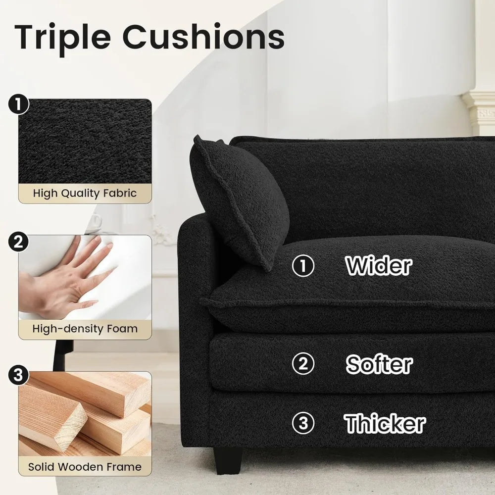 Modular Sectional Couch With Movable Ottoman L Shaped Sofa