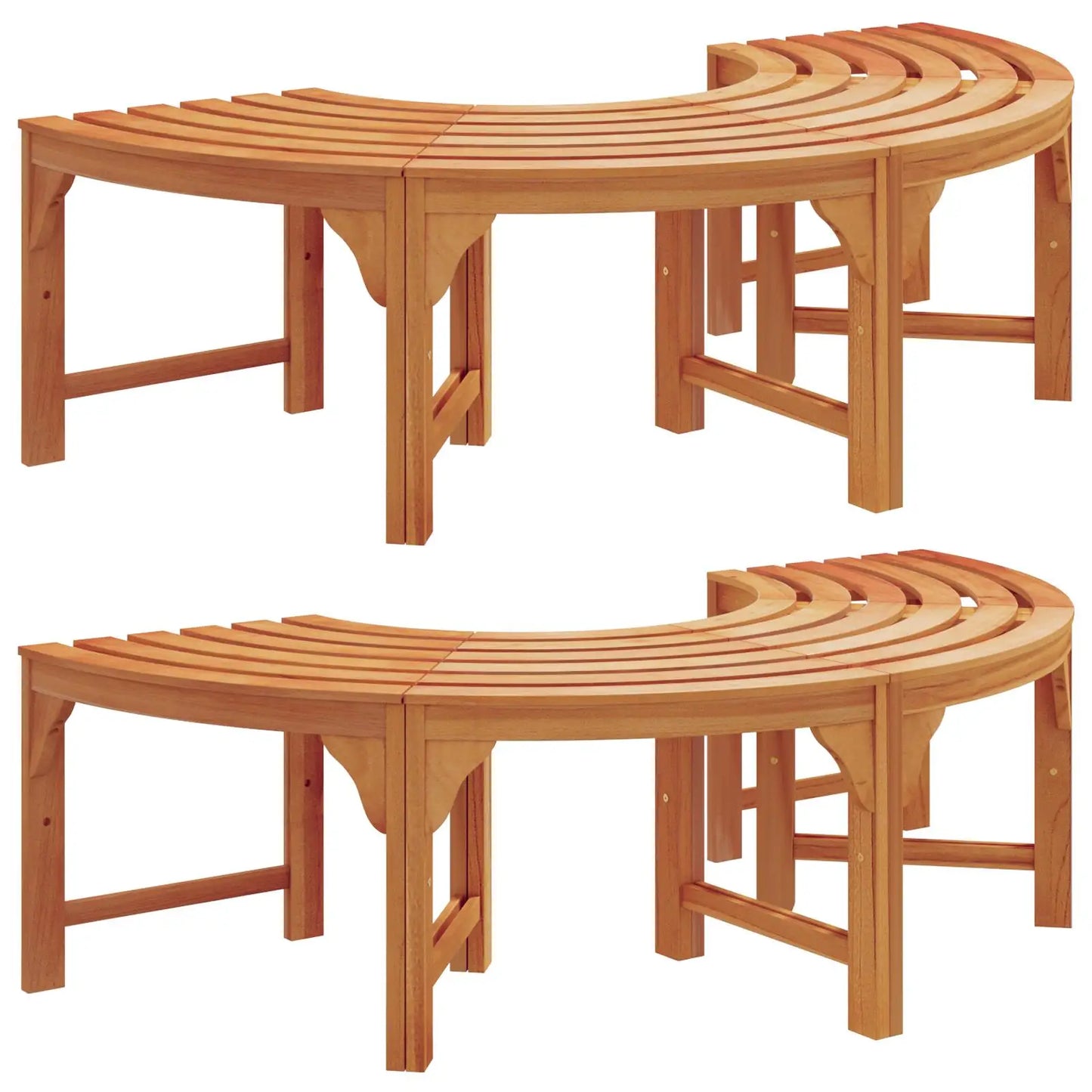Outdoor Eucalyptus Tree Bench Solid Wood Garden Furniture