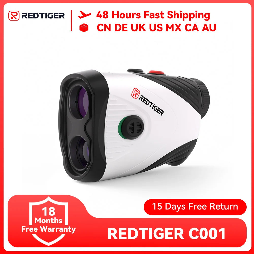RedTiger C001 Golf Rangefinder with Slope and 7X Magnification