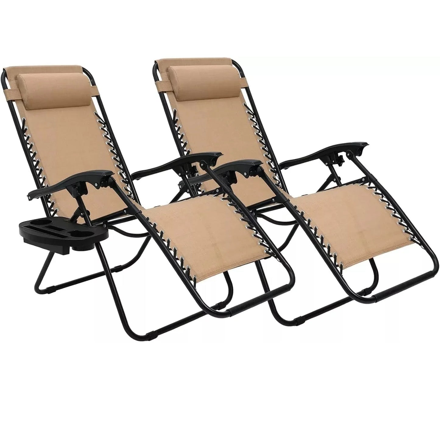 Zero Gravity Folding Chair With Armrests And Cup Holder