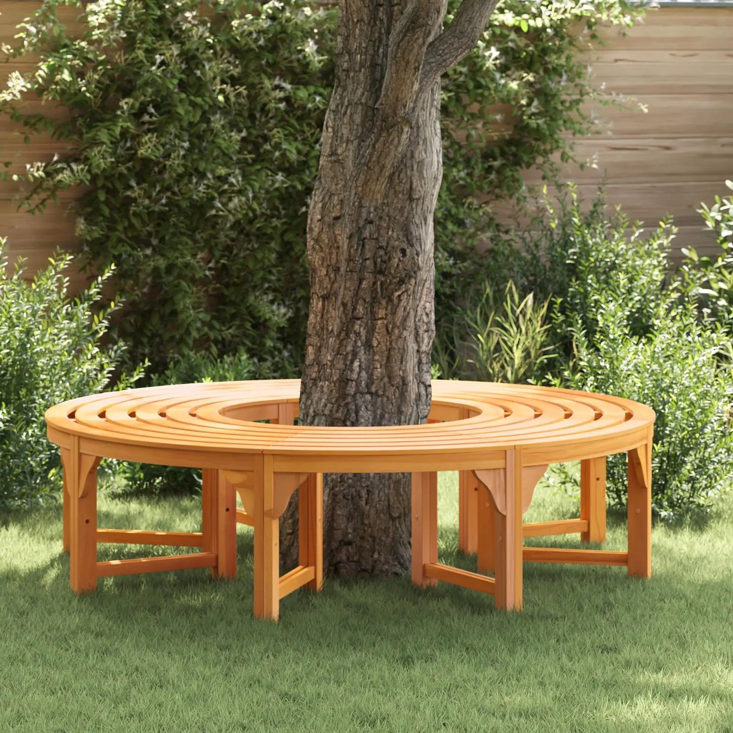Outdoor Eucalyptus Tree Bench Solid Wood Garden Furniture