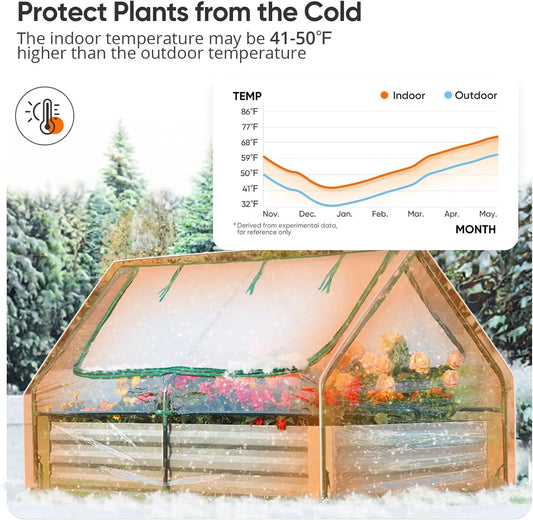 Raised Garden Bed With Cover Greenhouse Kit Galvanized Metal