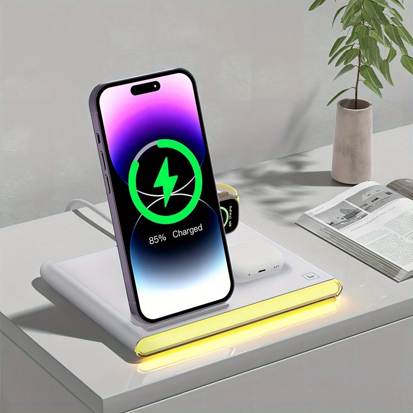 Fast Wireless Charger Station 30W PD for Phones and Watches