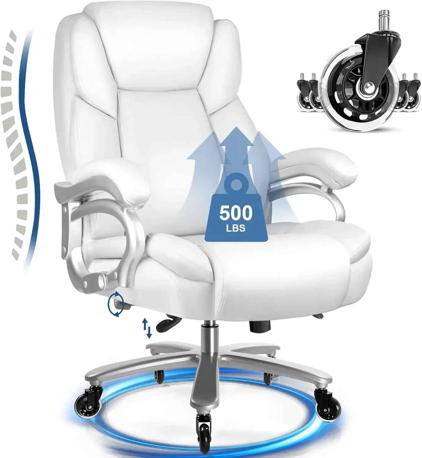Heavy Duty Office Chair 500lbs With Ergonomic Lumbar Support
