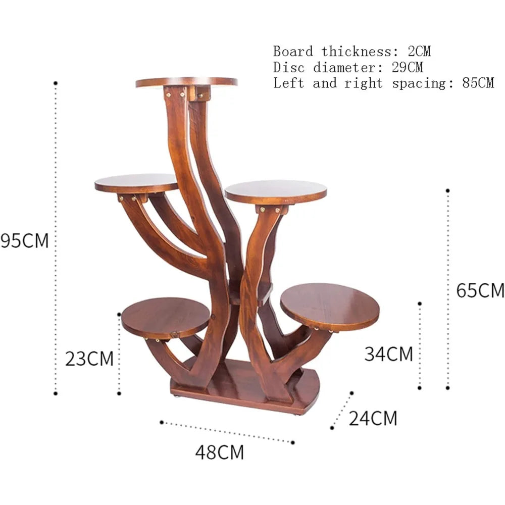 Wooden Tiered Flower Rack for Stylish Indoor and Outdoor Display