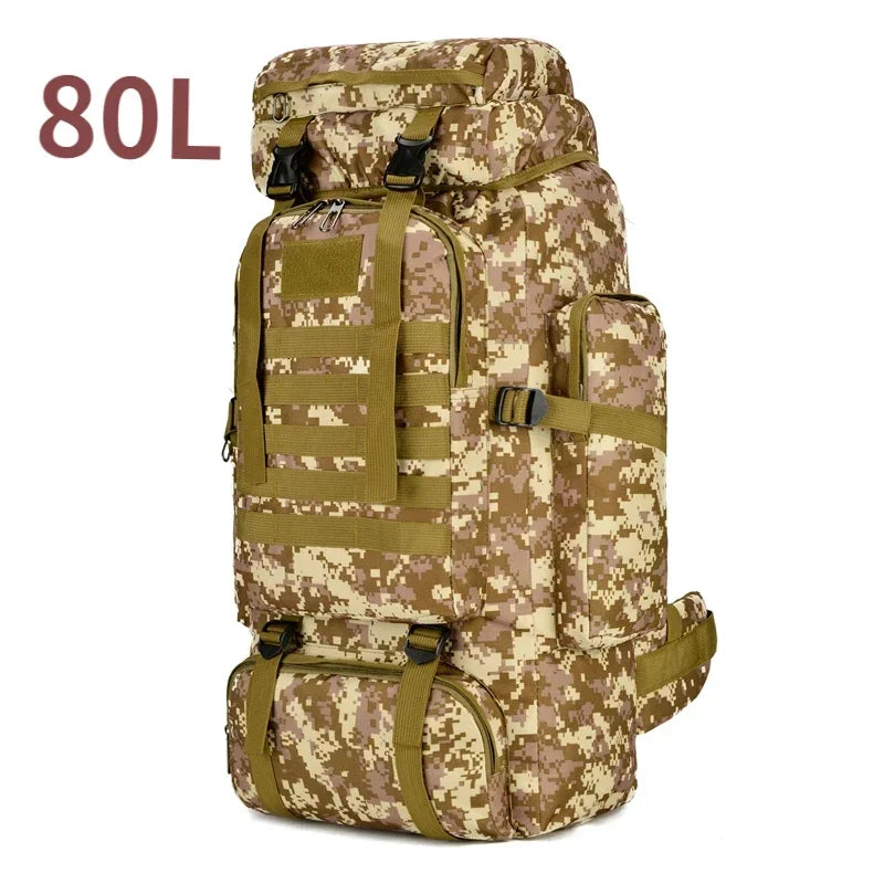 Versatile 80L Tactical Mountaineering Backpack for Outdoor Adventures