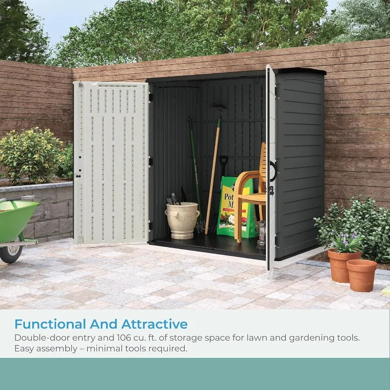 Extra Large Vertical Storage Shed All Weather Locking Doors