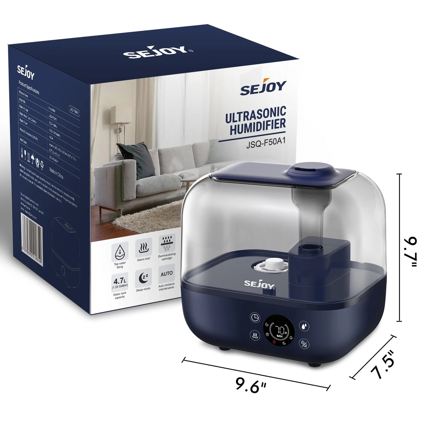 Sejoy 5L Large Room Humidifier With Aromatherapy Diffuser