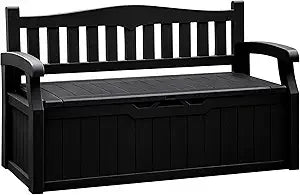 80 Gallon Outdoor Storage Bench with Lockable Hidden Storage