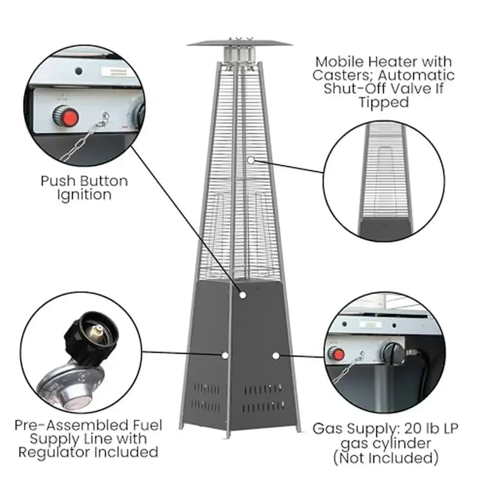 Stainless Steel Outdoor Gas Patio Heater for Ultimate Warmth