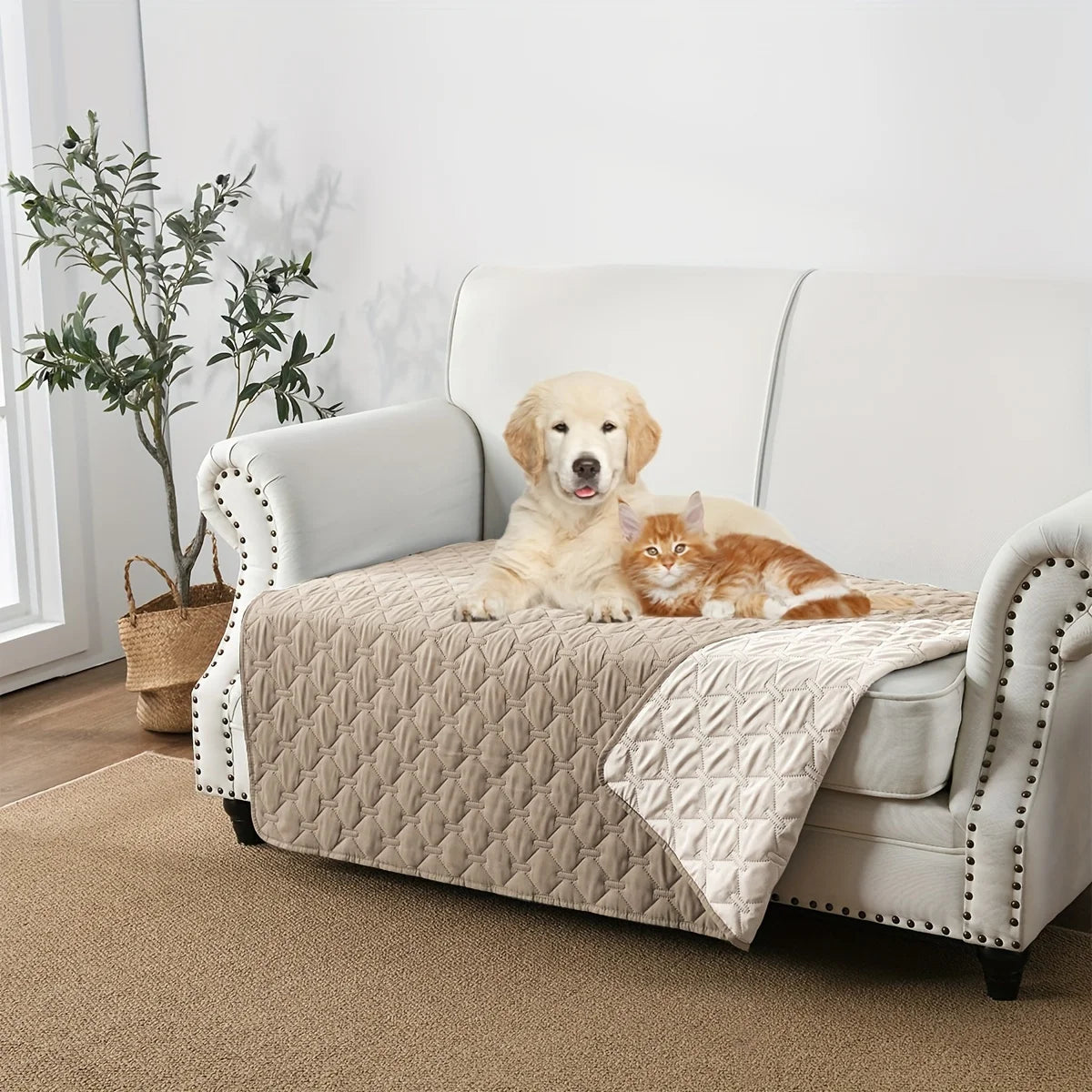 Double Sided Anti Leakage Dog Bed Cover Pet Blanket