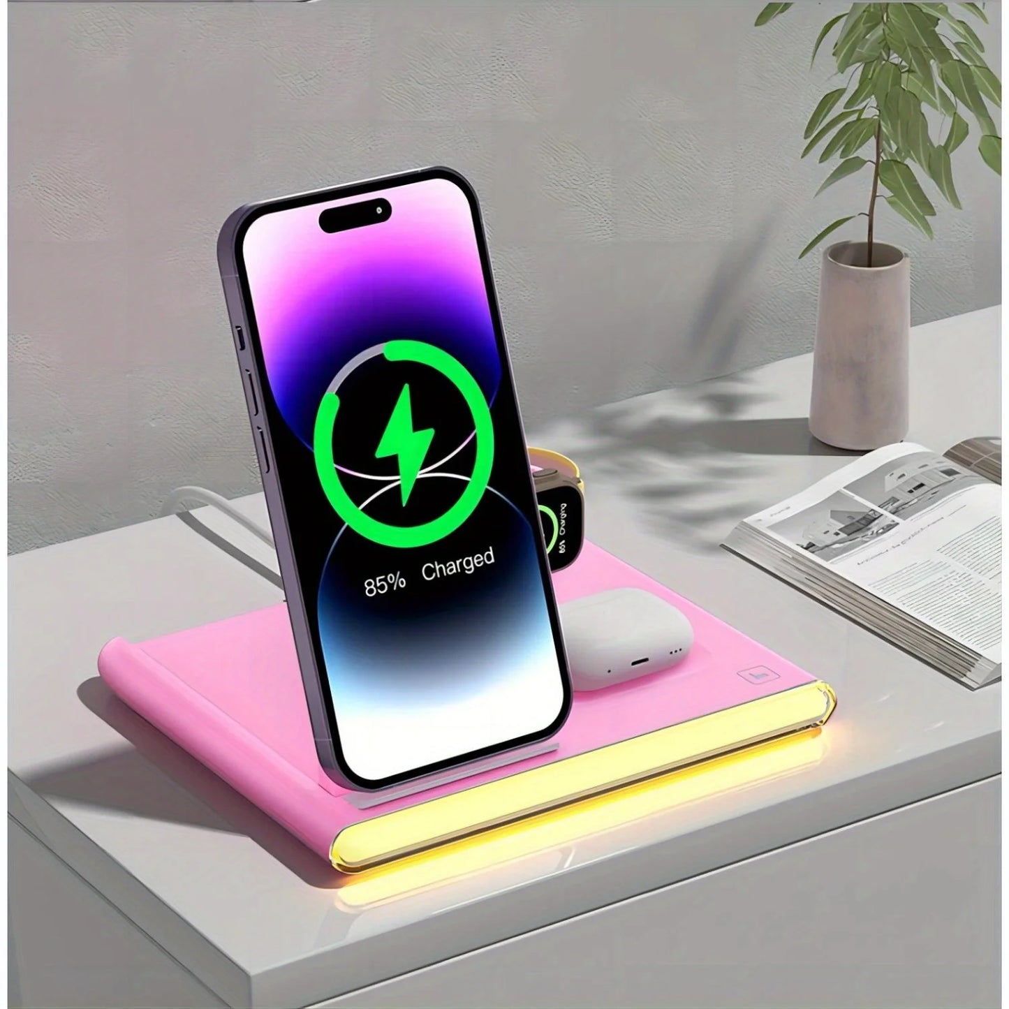 Fast Wireless Charger Station 30W PD for Phones and Watches