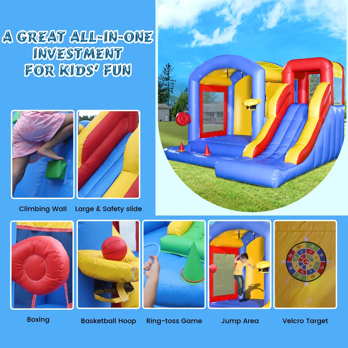 Inflatable Bounce House – Safe and Durable Fun for Kids Parties