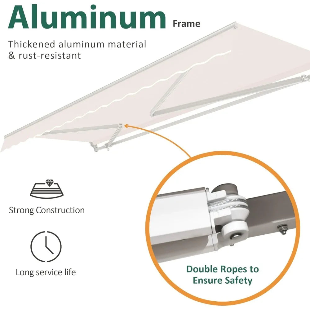 Manual Retractable Patio Awning for Stylish Outdoor Shade