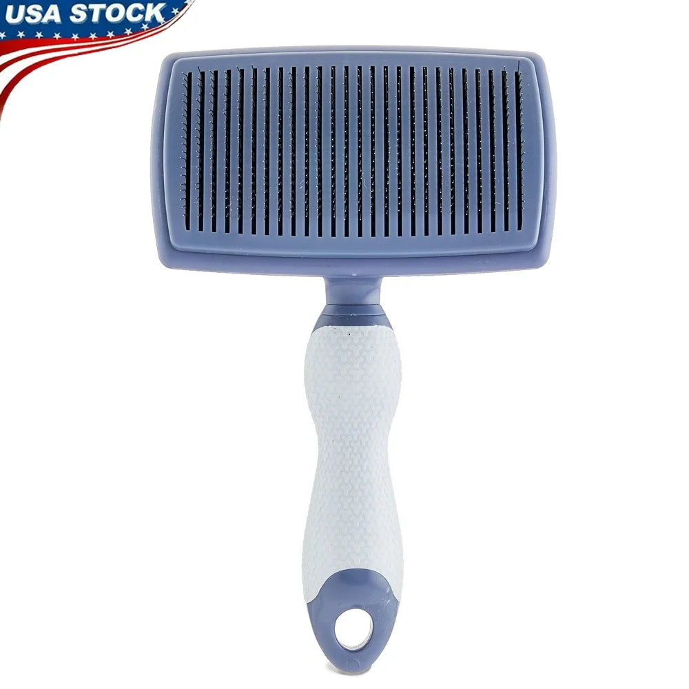 Self Cleaning Slicker Brush For Dogs With Non Slip Handle