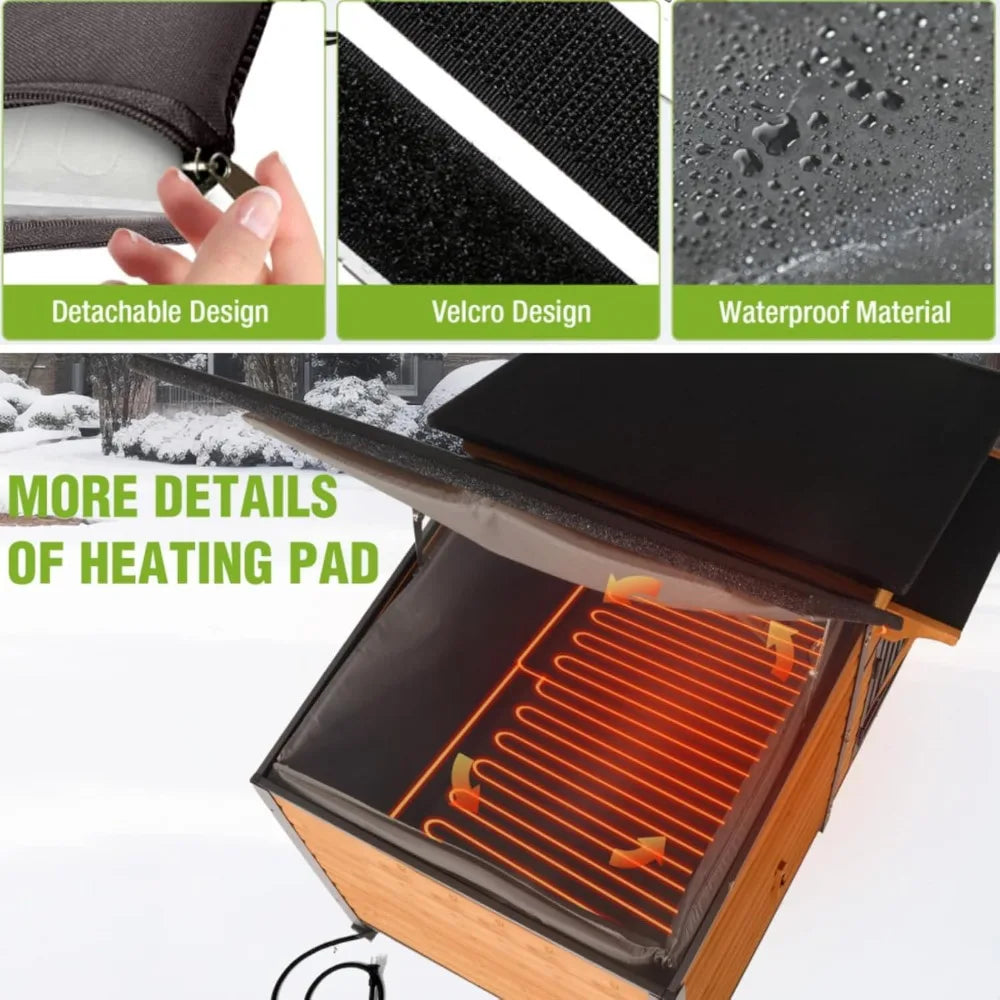 Heated Outdoor Dog House With Insulation And Heating Pad