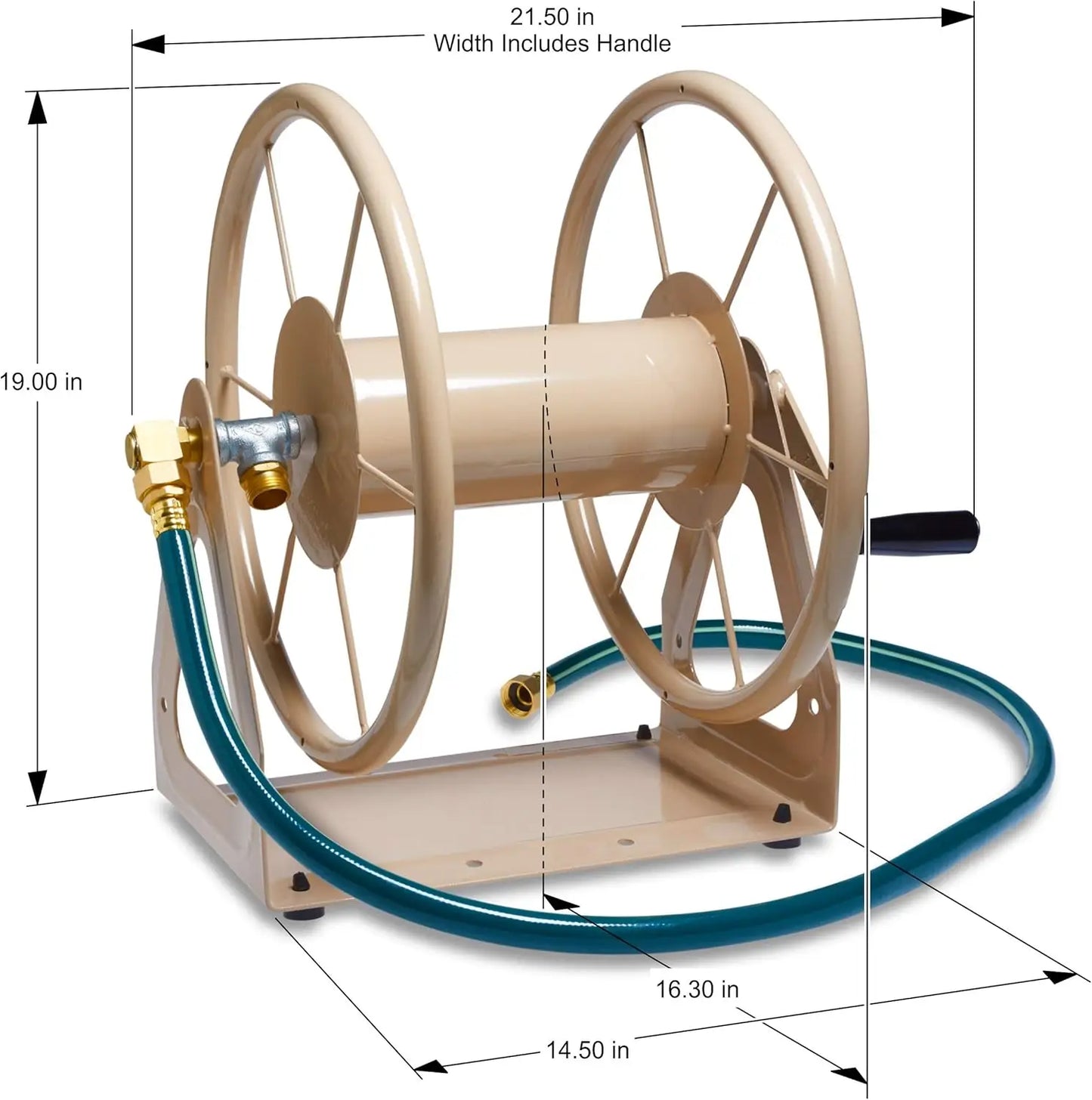 Steel Garden Hose Reel Wall Mount Holds 200 Feet Durable