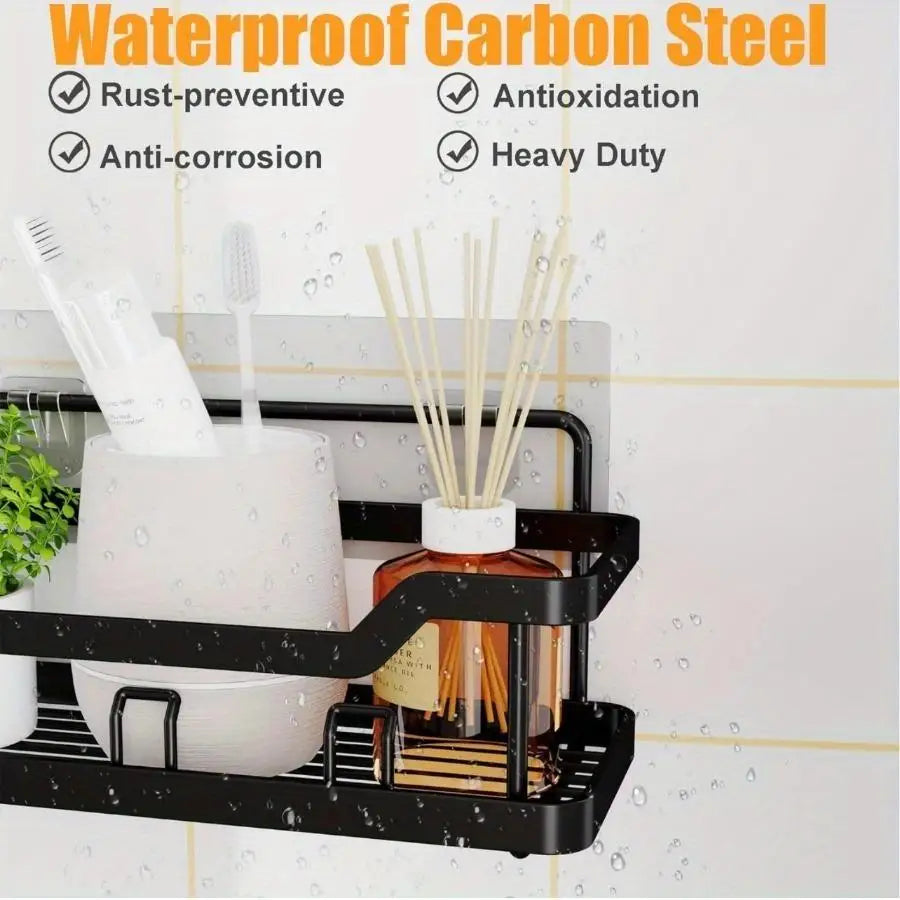 5 Pack Adhesive Shower Organizer Rustproof Stainless Steel Caddy