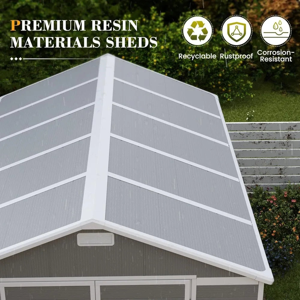 8x10 Resin Outdoor Storage Shed Floor And Lockable Door