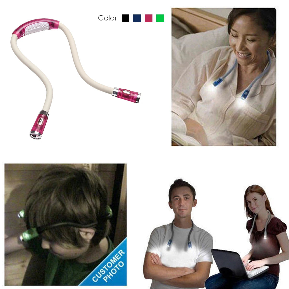 Flexible Neck LED Book Light With Handsfree Design