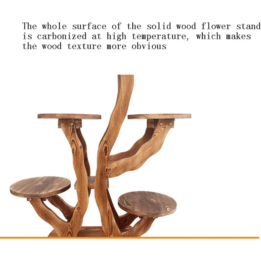 Wooden Tiered Flower Rack for Stylish Indoor and Outdoor Display